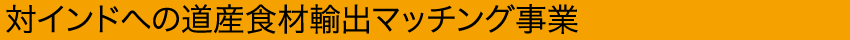 対インドへの道産食材輸出マッチング事業