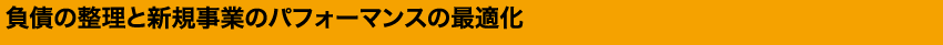 負債の整理と新規事業のパフォーマンスの最適化