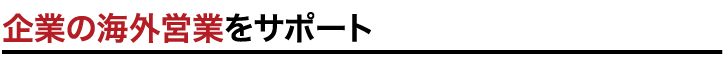 企業の海外営業をサポート