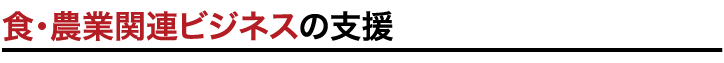 食・農業関連ビジネスの支援